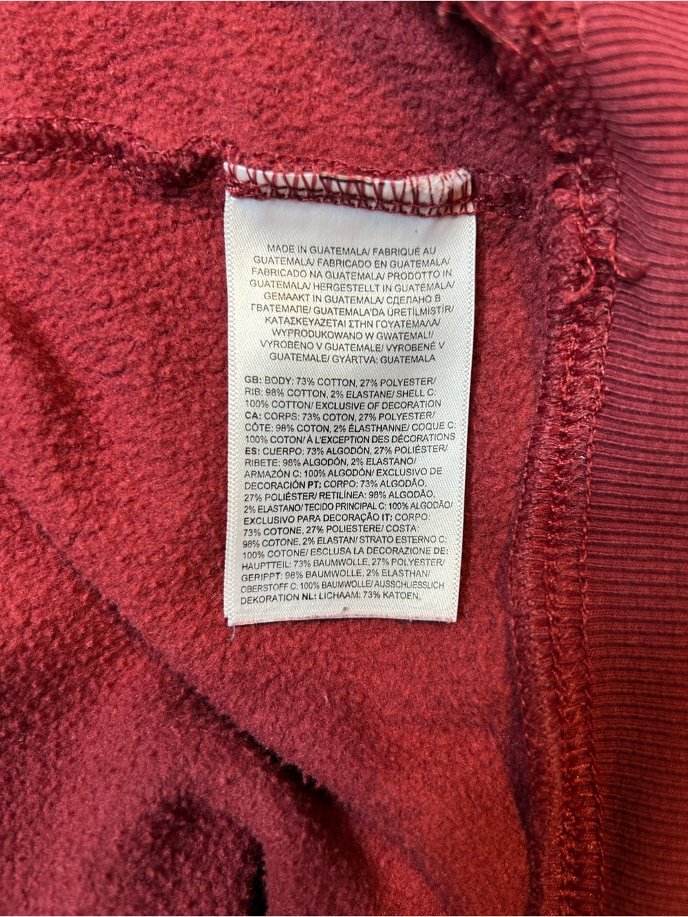 The North Face Red Pullover Hoodie White Embroidered Logo Kangaroo Pocket - Picture 4 of 6
